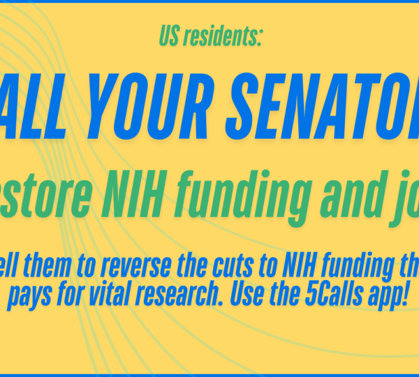 Call your senators about restoring NIH jobs & funding!